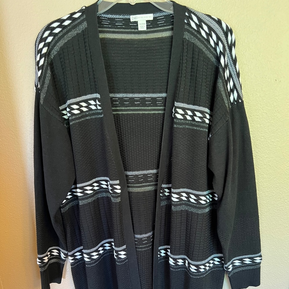 Cato Long Cardigan Sweater with 3/4 Sleeves Size 18/20W